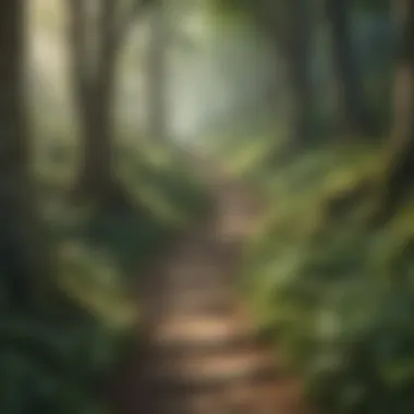 Pathway of Tranquility Serene forest path inviting exploration