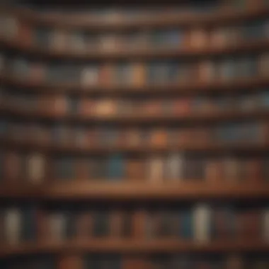 Diverse Literary Treasures An illustrated bookshelf filled with classic novels