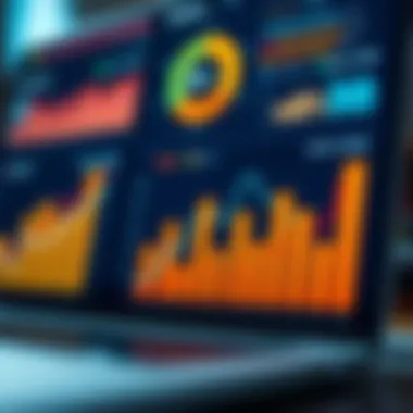 A close-up view of analytics graphs depicting newsletter engagement metrics