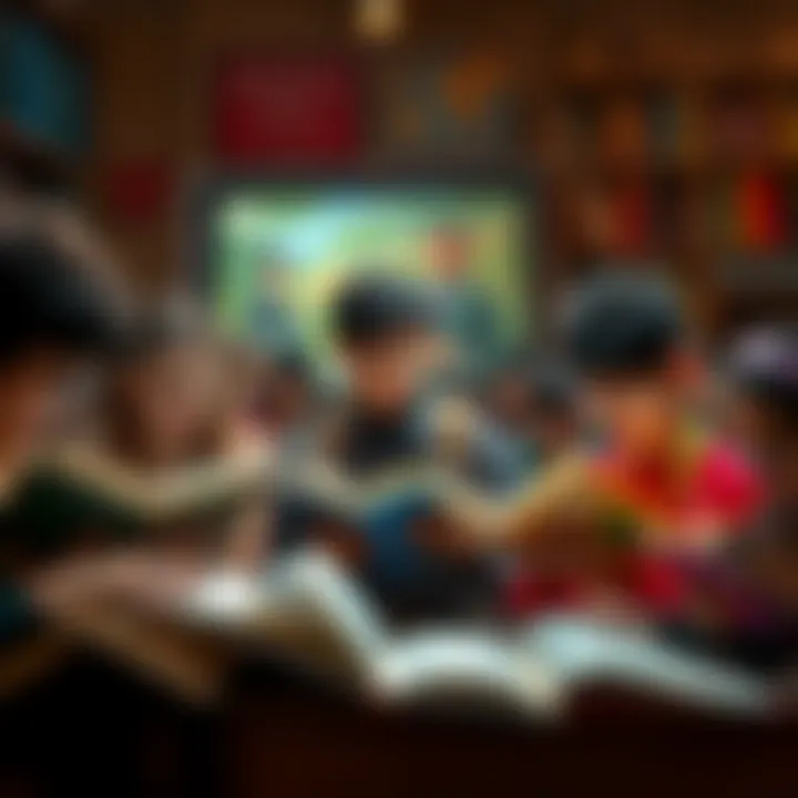 A diverse group of readers engrossed in different books, signifying targeted audience