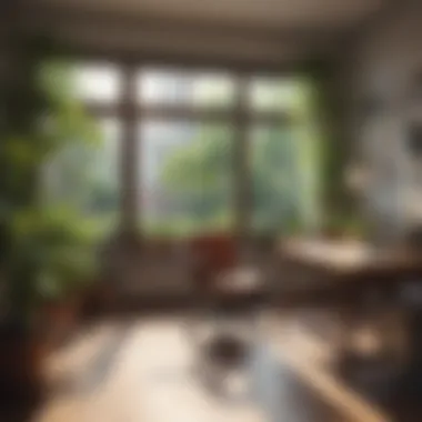 Creating an Inspiring Work Environment A serene workspace with plants and natural light