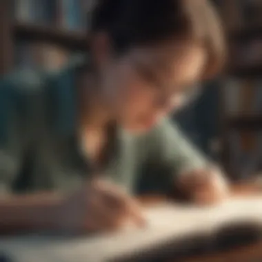 Deep Engagement with Text A person engaging deeply with a book and taking notes