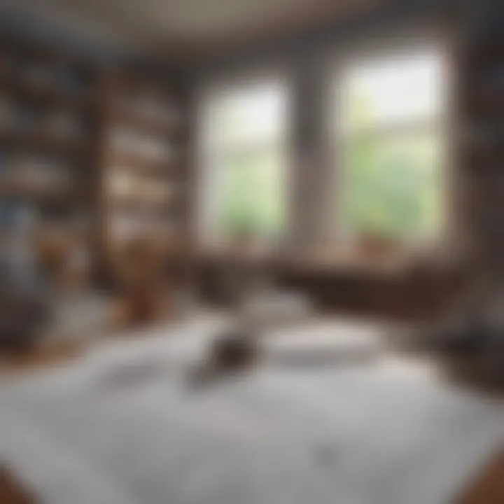 An organized workspace with a summary outline and literature