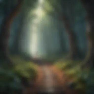 Journey Towards Mental Freedom A path leading out of a dense forest