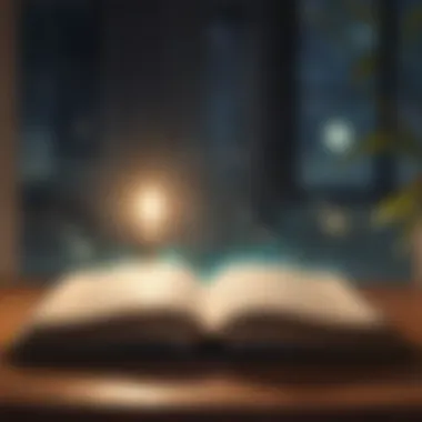 Illuminating Insights for Personal Development An open book with a glowing light representing ideas