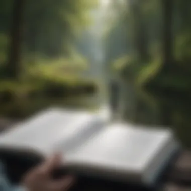 A person reflecting in nature with a journal