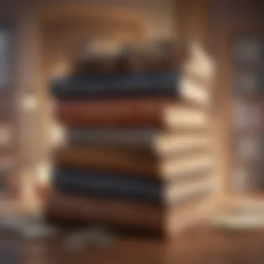 Financial Wisdom Through Literature Book stack representing financial wisdom