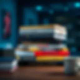 A stack of influential business books