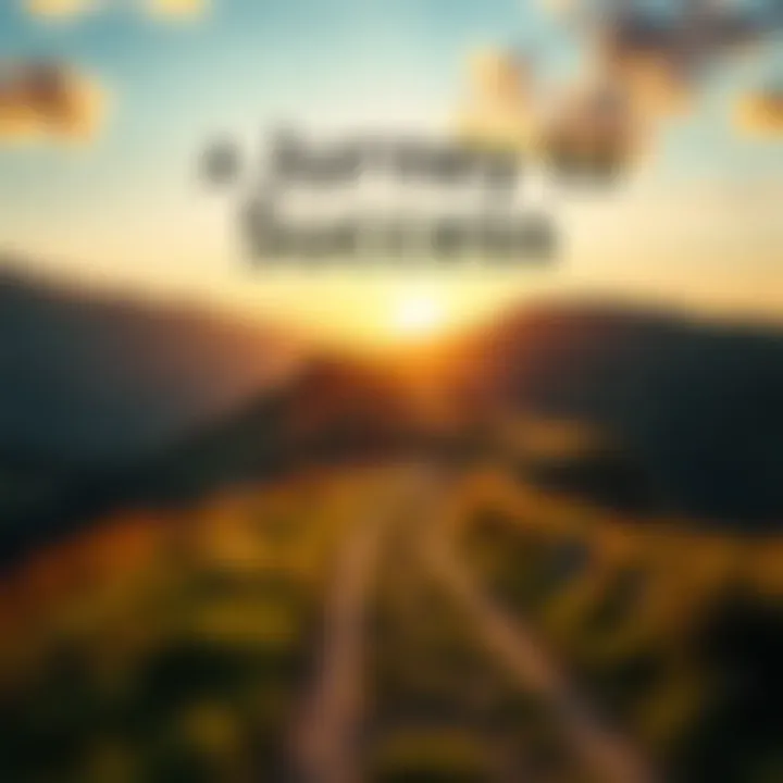 Journey to Success A serene landscape with a path leading into the distance