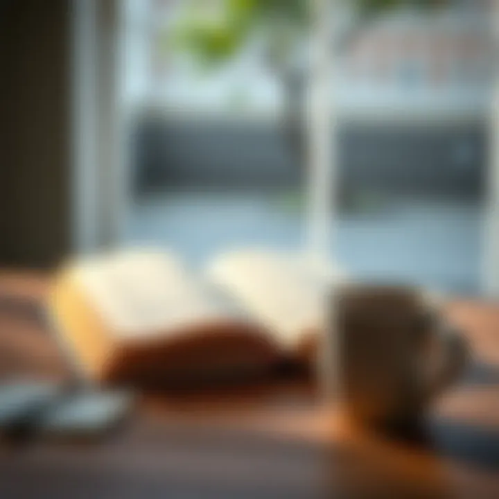 Moments of Reflection An open book with a cup of coffee beside it