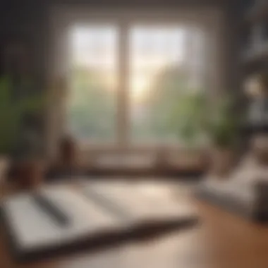 Cultivating Ideas in a Calm Space A serene workspace with a notebook and pen