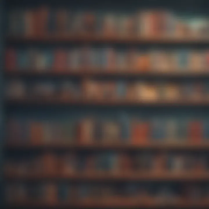 A diverse collection of book covers displayed on a shelf