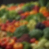 A colorful array of fresh vegetables and fruits