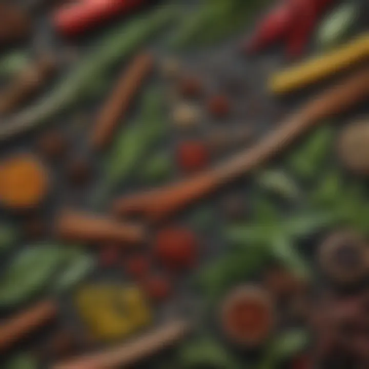 Colorful herbs and spices symbolizing their role in enhancing health.