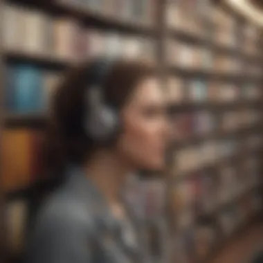 A digital library showcasing various audiobook titles