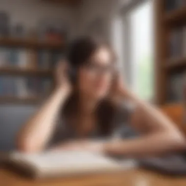 A person relaxing while listening to an audiobook