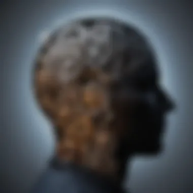 Cognitive Mechanisms in Literature A silhouette of a head with gears symbolizing thought processes and cognitive functioning
