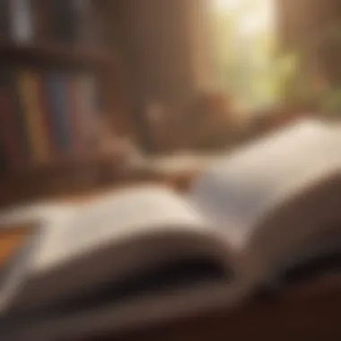 In-Depth Analysis of Key Themes An open book with highlighted passages and notes