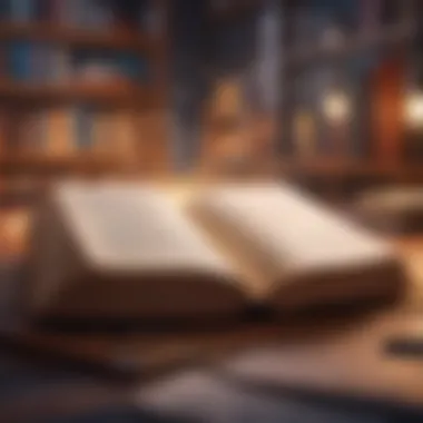 Open Book of Knowledge and Insights An open book with glowing pages, signifying knowledge and insights