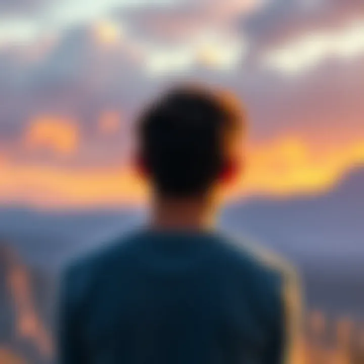 A thoughtful person reflecting on personal growth in nature