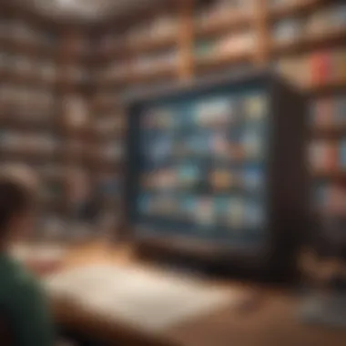 Accessing Knowledge in the Digital Age A digital screen displaying various non-fiction titles