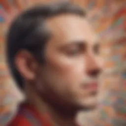 An abstract representation of the interplay between literature and psychology, showcasing vibrant colors and intricate patterns.