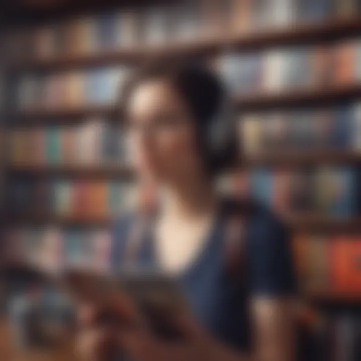 A selection of audiobooks displayed on a digital device