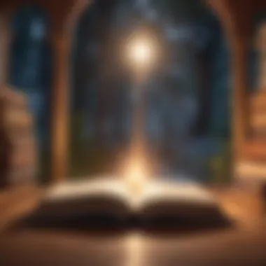 Illuminating the Path to Enlightenment An open book with radiant light symbolizing knowledge and enlightenment