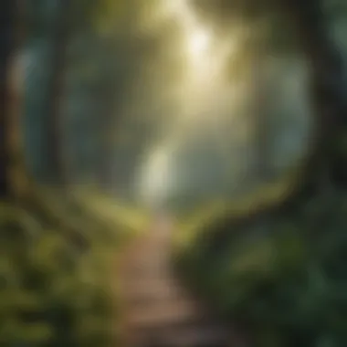 A path winding through a forest, representing the journey of self-discovery