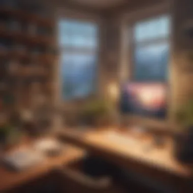Cozy Workspace for Audiobook Listening A serene workspace conducive to listening to audiobooks