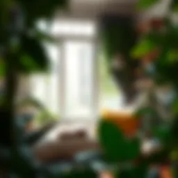A cozy reading nook surrounded by plants and soft lighting