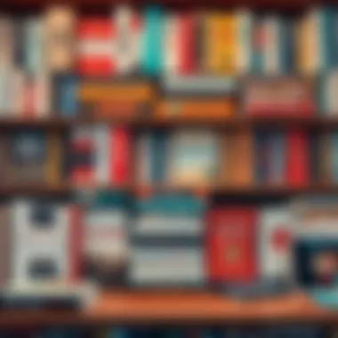 A vibrant bookshelf filled with various self-help and wellness titles