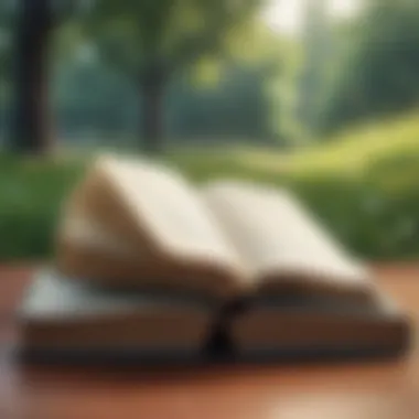 Insights on Self-Improvement An open book with highlighted passages on self-improvement