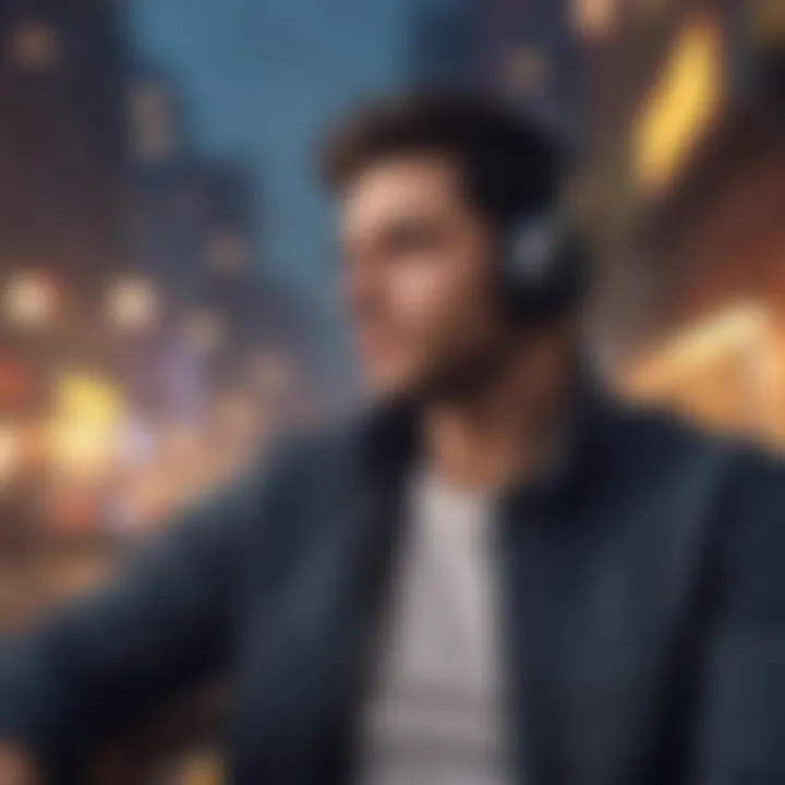 Audiobook listening experience with headphones