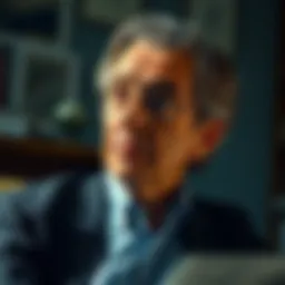 A portrayal of John Nash in a contemplative moment, reflecting his brilliance and struggles.