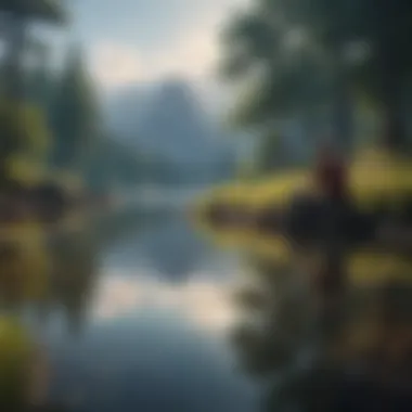 Contemplation and Reflection A tranquil landscape symbolizing contemplation and reflection