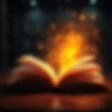 An open book with glowing pages