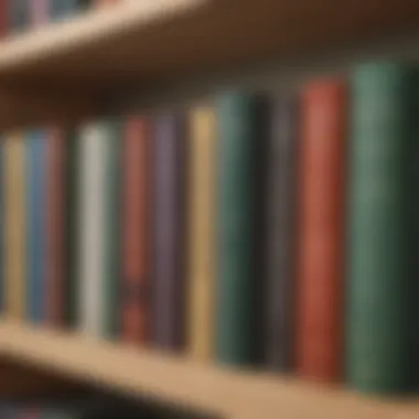 An array of classic philosophical books displayed on a shelf