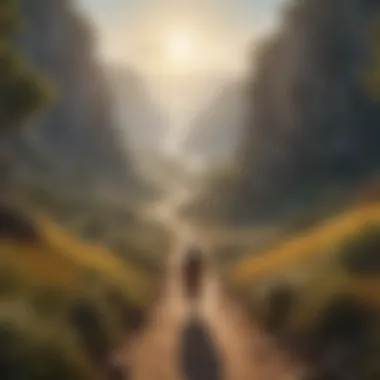 The Journey Within: A Spiritual Landscape An ethereal landscape symbolizing spiritual journeys