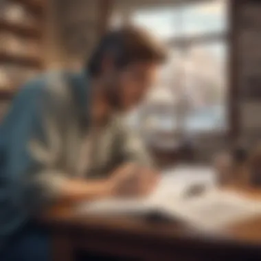 Author of the book engaged in a thoughtful moment during a book signing event