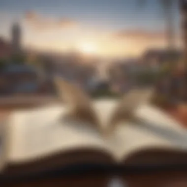 Highlighted Passages in a Book An open book with highlighted passages and notes