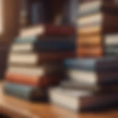 A Stack of Transformative Books A stack of transformative books laid on a wooden table