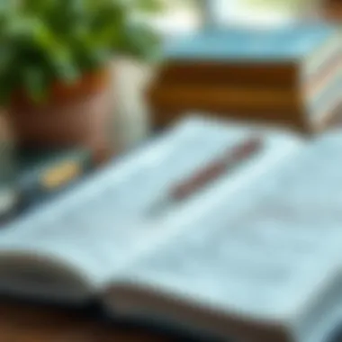 Engaging with Financial Knowledge An open book with notes and a pen on top of it