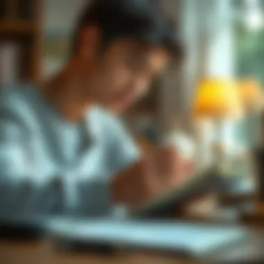 A person journaling their thoughts and reflections