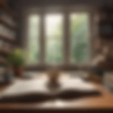 Cultivating Thoughtful Reflection A serene workspace with books and a cup of coffee