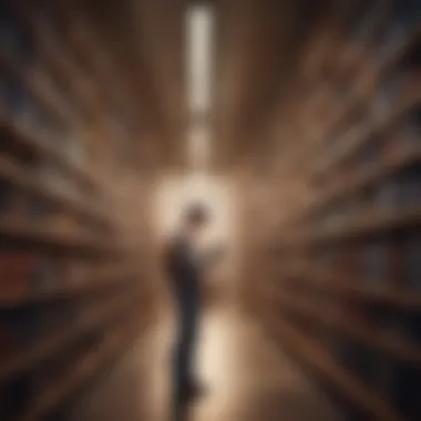 A person browsing a digital library