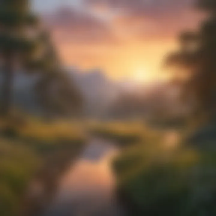 A serene landscape at dawn, symbolizing new beginnings