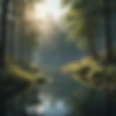 Nature's Serenity for Thoughtful Inspiration A tranquil landscape inspiring reflection