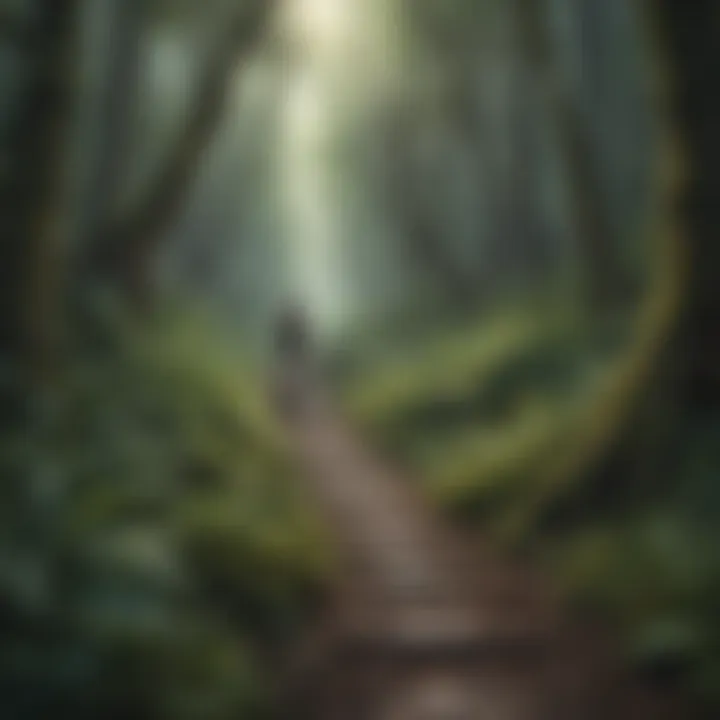 A path through a dense forest representing life’s journey