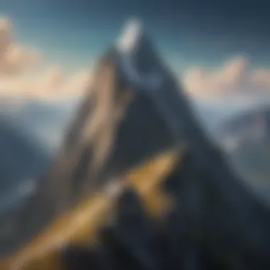 Overcoming Challenges through Motivation A motivational quote depicted as a mountain peak symbolizing overcoming challenges